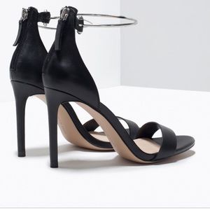 Zara Black Sandal with Metal Strap